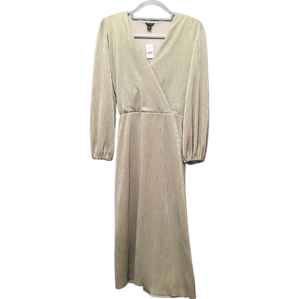 Ann Taylor NWT Elegant Gold Long Sleeve Dress NWT Size‎ M